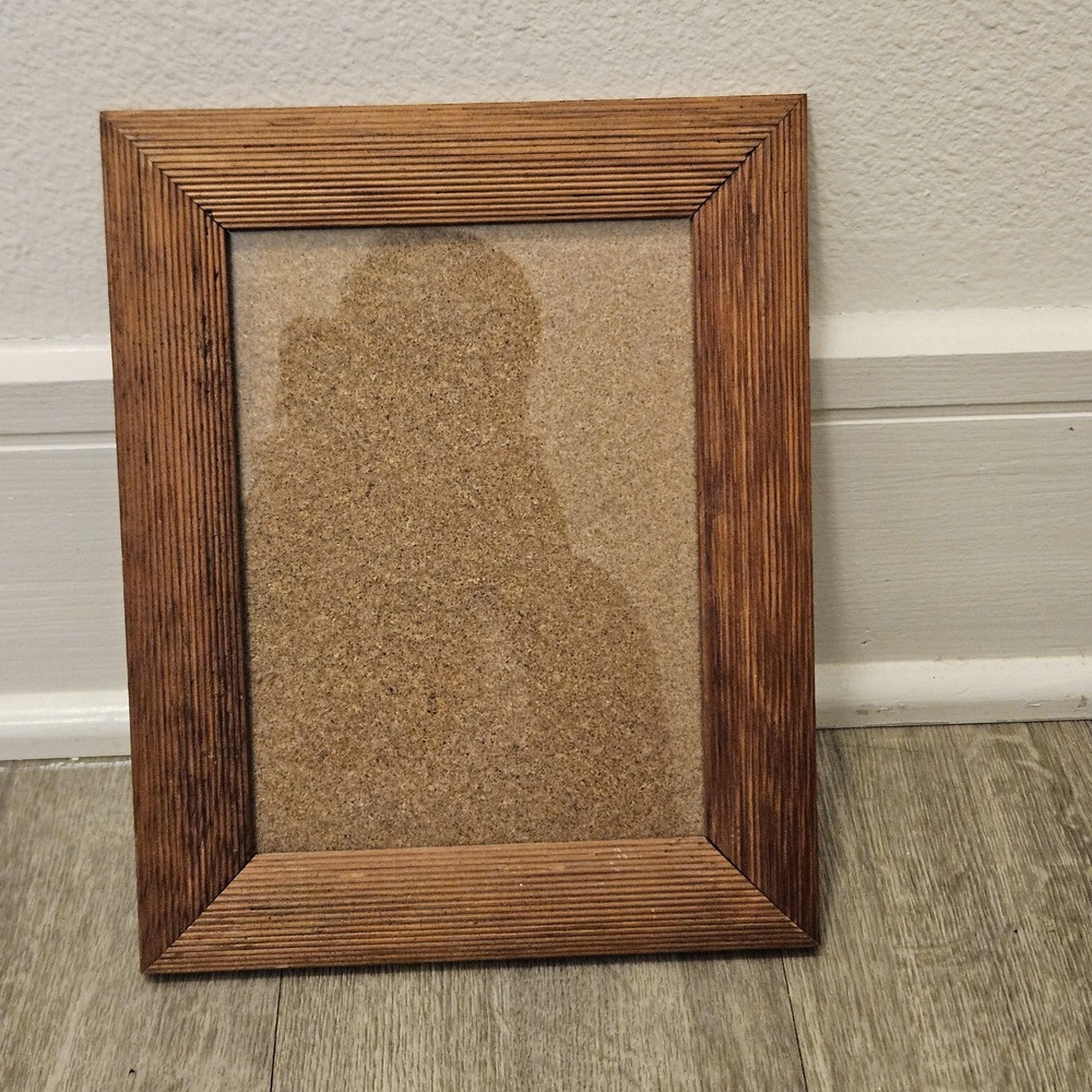 Vintage glass insert 8x5.5 wooden‎ frame wall mount vertical or horizontal